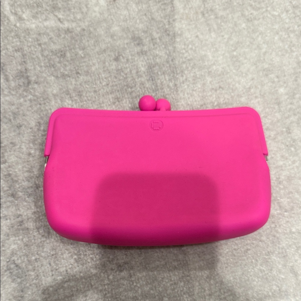 Pink Rubber Clutch Bag/Cosmetic bag